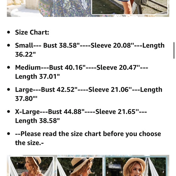 Boho Summer Dress 3/4 Sleeve Womens Medium M - Picture 3 of 6